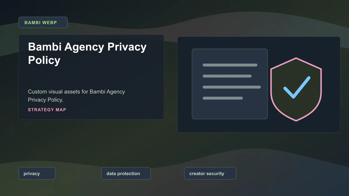 Bambi Agency Privacy Policy - Strategy map Generated WebP visual for Bambi Agency Privacy Policy showing strategy map context for privacy, data protection, creator security.